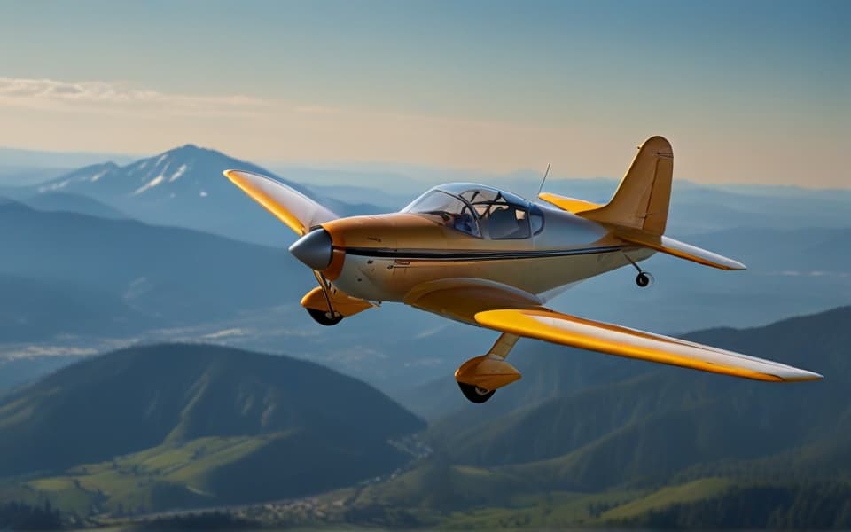 avioneta naranja volando en el cielo