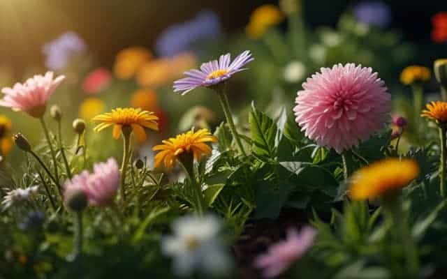 flores variadas en un campo