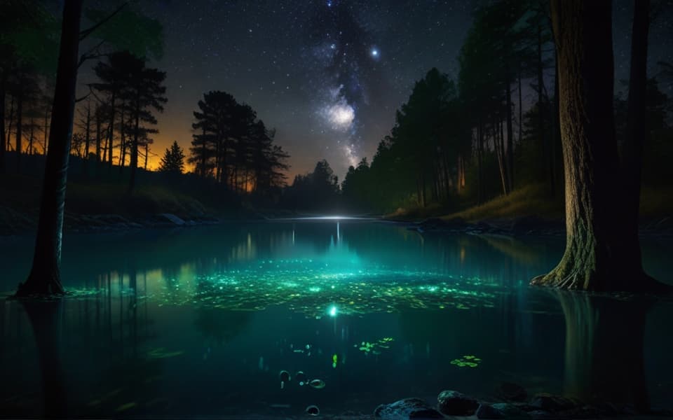 lago donde brillan las estrellas