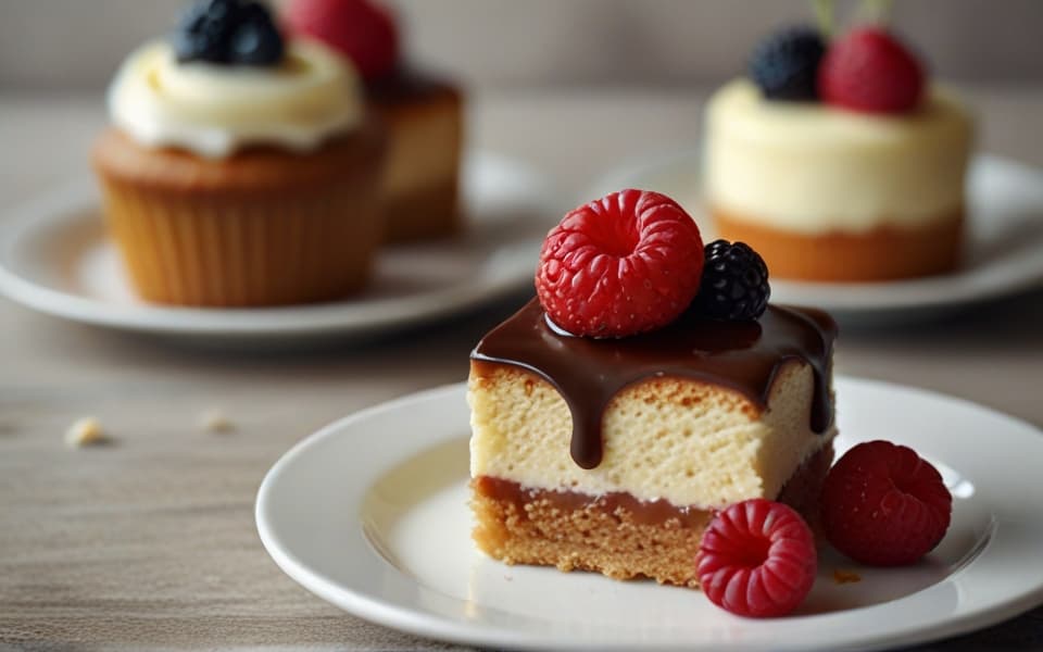 postres con moras y frambuesas