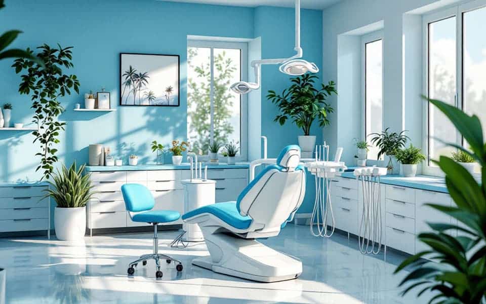 render clinica dental futurista